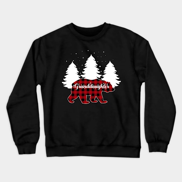 Buffalo Red Plaid Granddaughter Bear Matching Family Christmas Crewneck Sweatshirt by Kagina